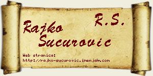 Rajko Šućurović vizit kartica